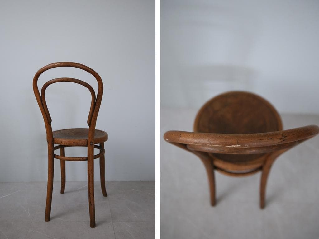 フランスアンティークMundus製ベントウッドチェア/木製椅子イス(92-65)