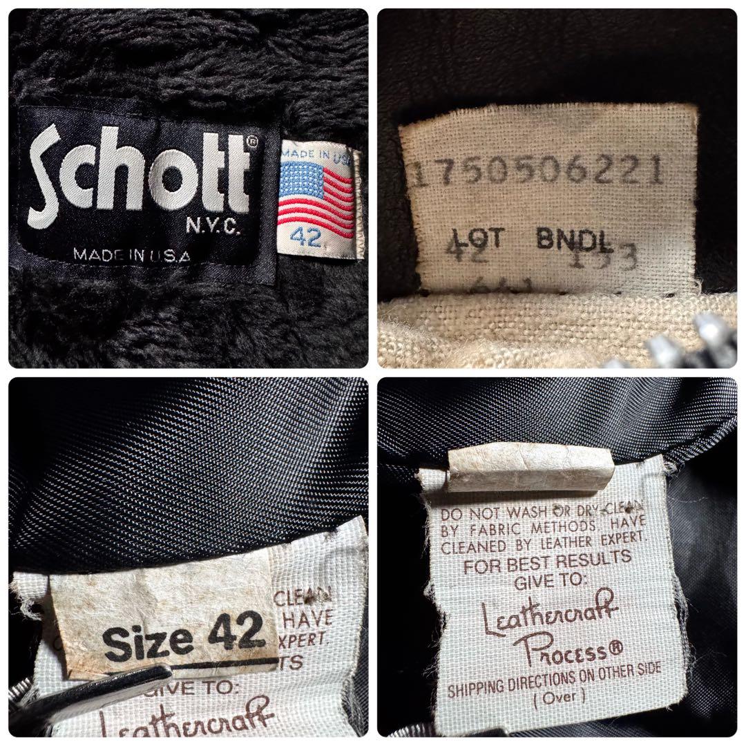 ダ*イ様 【米国製】schott ライダースジャケット　641 本革　ブラック