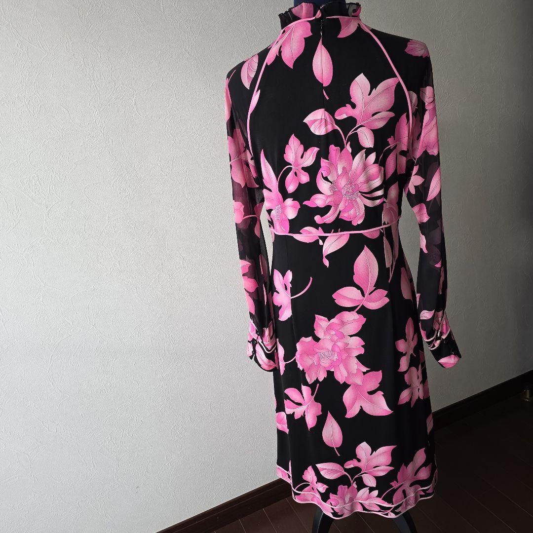 Leonard　カンカン 長袖ワンピース 40サイズ美品　クリスマス特価！！