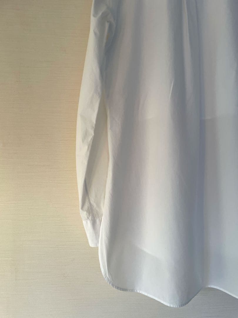 LEMAIRE コットンポプリン比翼バンドカラー長袖シャツ XS
