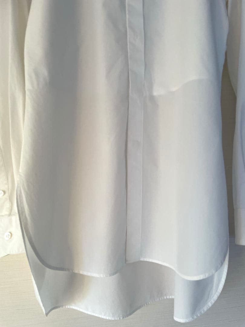 LEMAIRE コットンポプリン比翼バンドカラー長袖シャツ XS