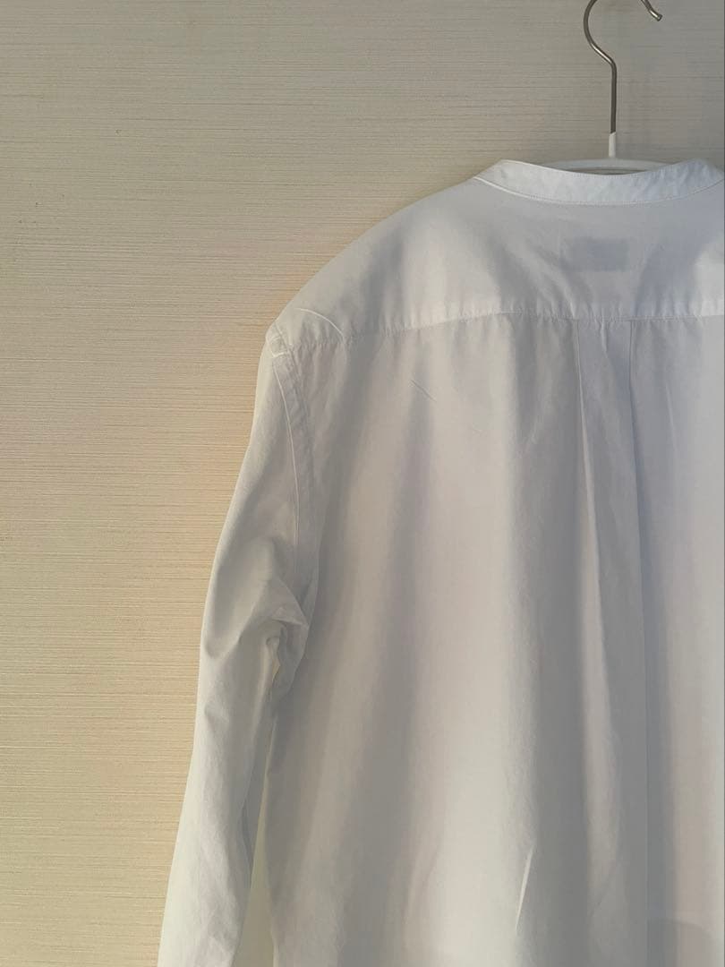 LEMAIRE コットンポプリン比翼バンドカラー長袖シャツ XS