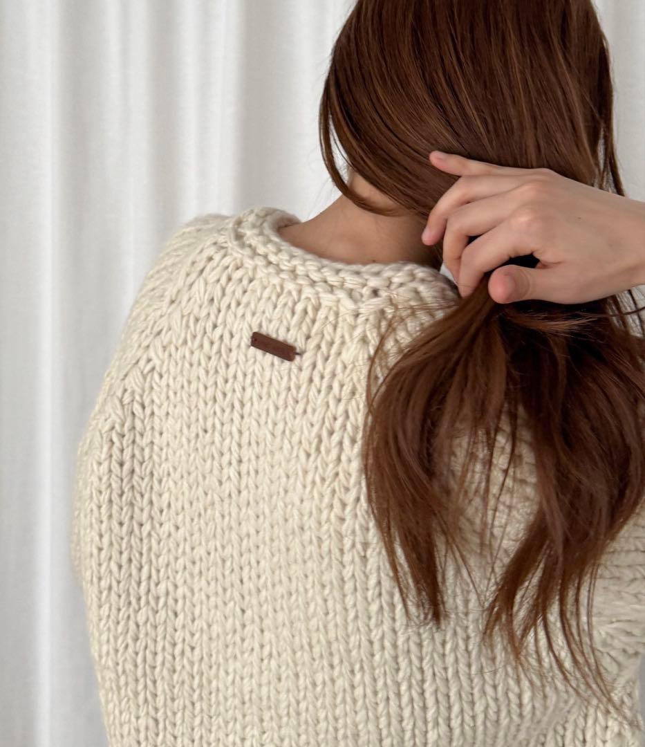 El mar　ウール混ローゲージカーディガン　ニットカーディガン　キャナルジーン