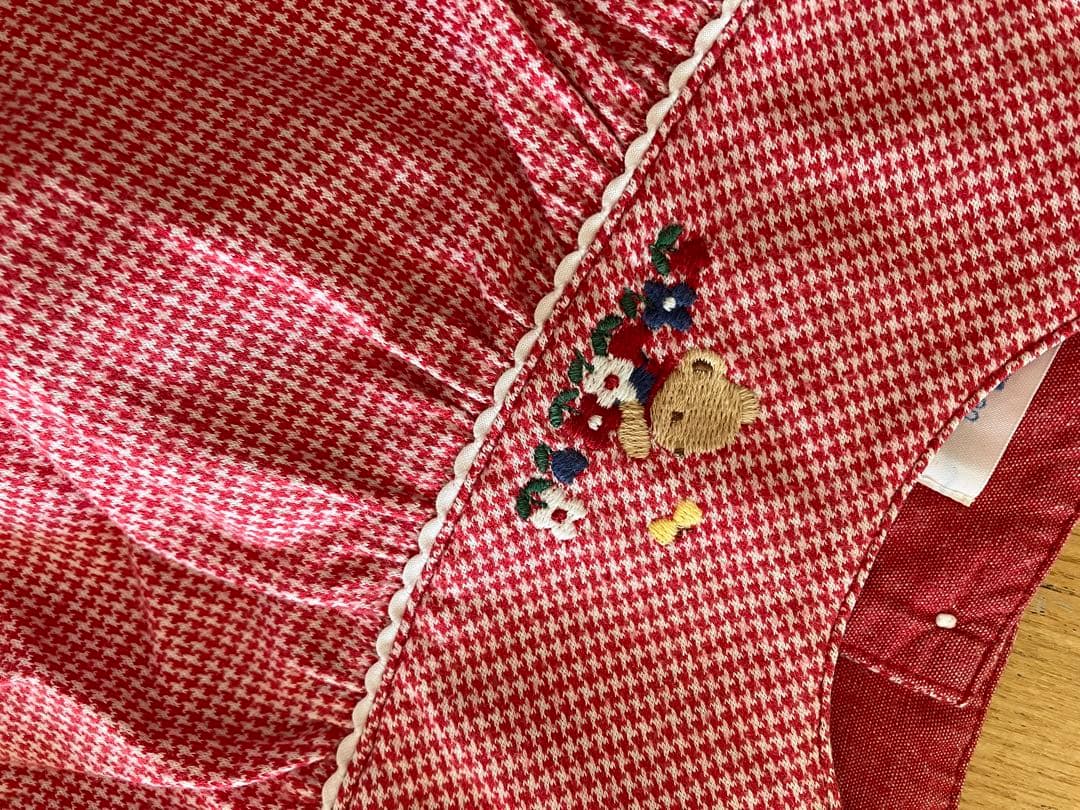 赤いベビー服6点セット　女の子ワンピースベスト帽子