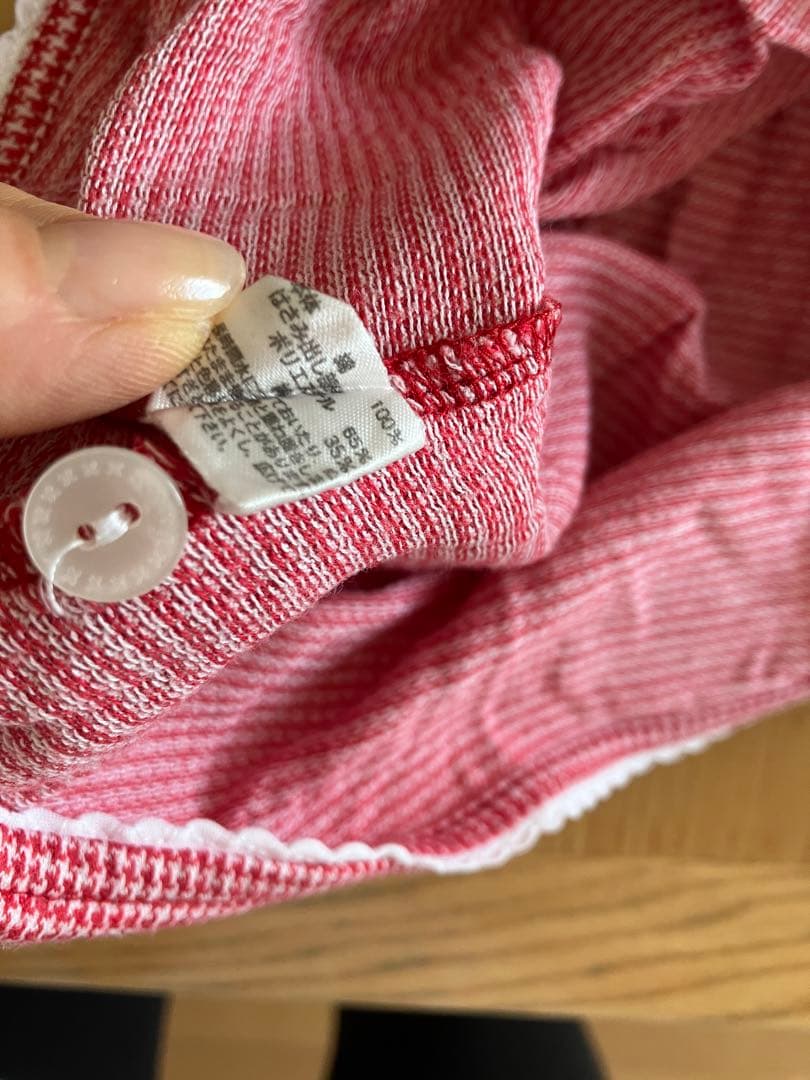 赤いベビー服6点セット　女の子ワンピースベスト帽子