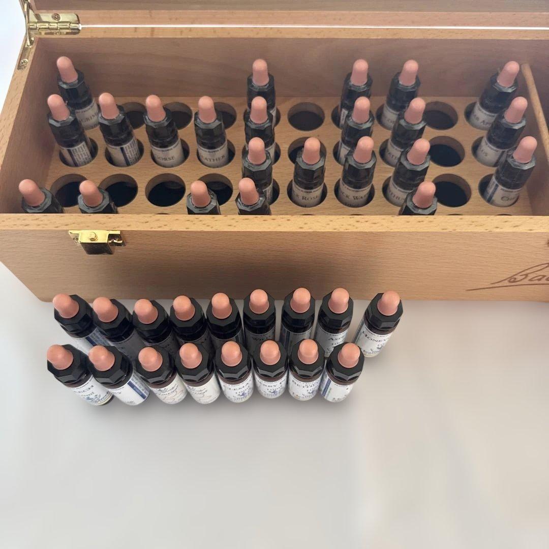 バッチフラワーエッセンス、専用箱、絶版の辞典など