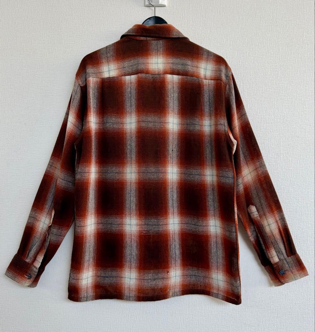 超スペシャル 60s モンゴメリーワード オンブレ ウール シャツ M ブラウン