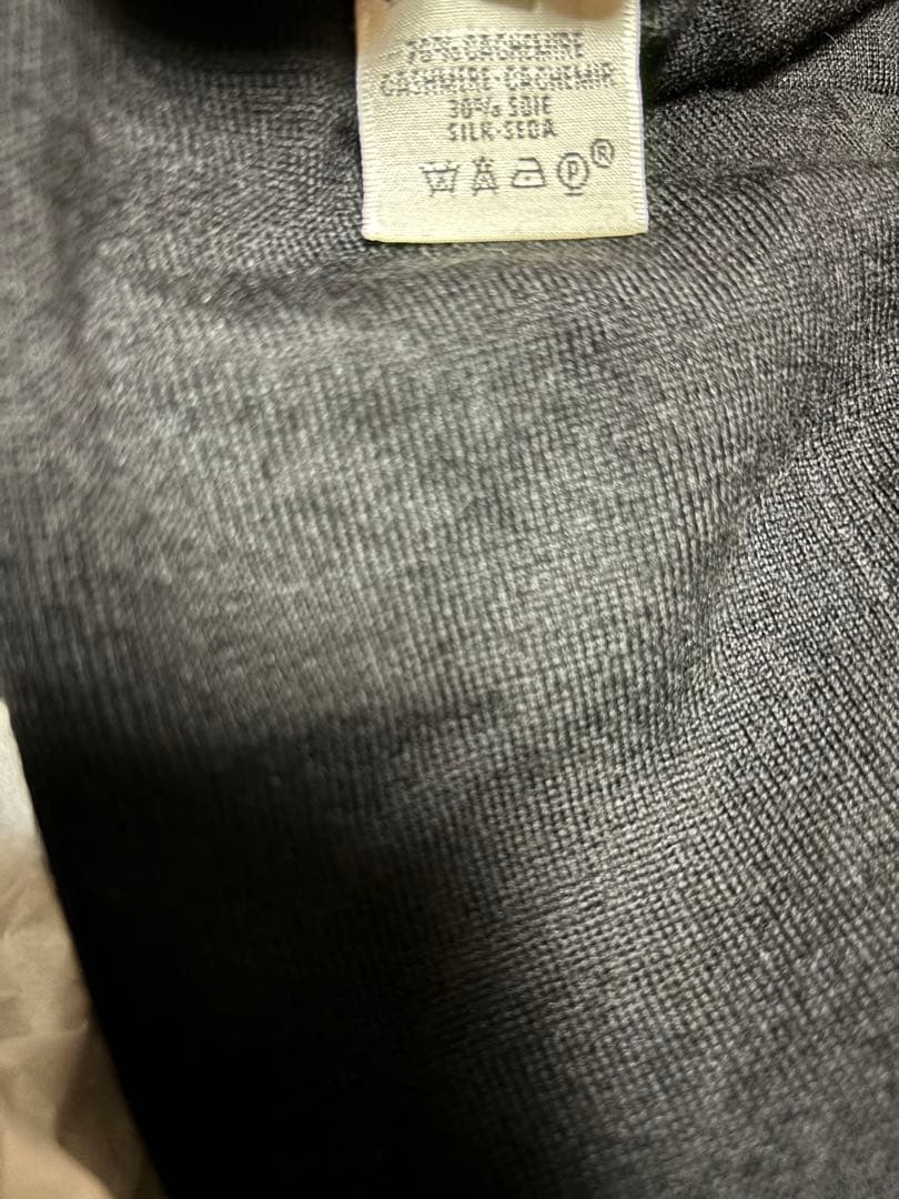 ⭐️百合⭐️カシミヤ エルメス柄チェーン付き 黒 長袖セーター 34