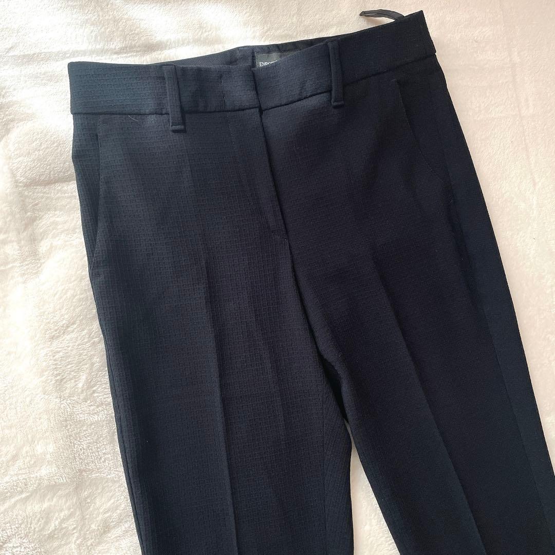 極美品⭐︎EMPORIO ARMANI 黒 ストレッチ パンツスーツ セットアップ