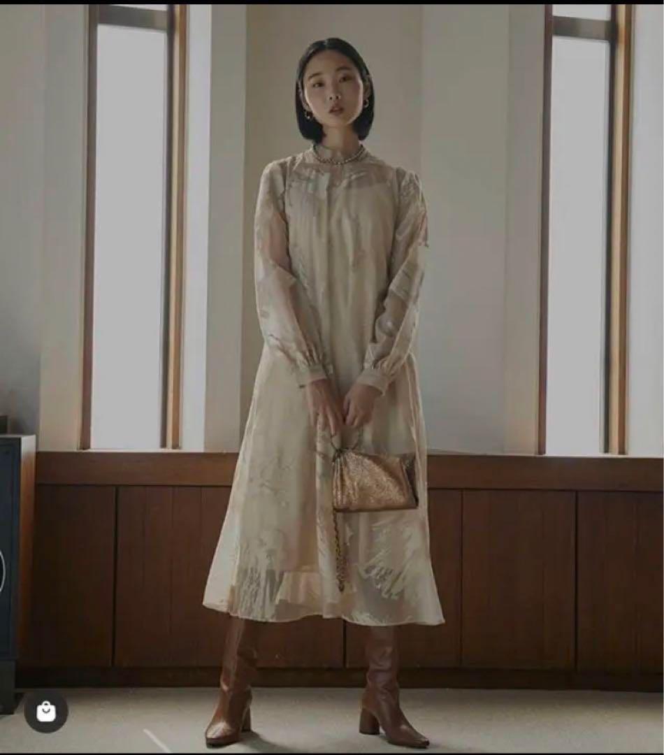 ワンピース Ameri RUBBER PAINT ART SHEER DRESS sizeS