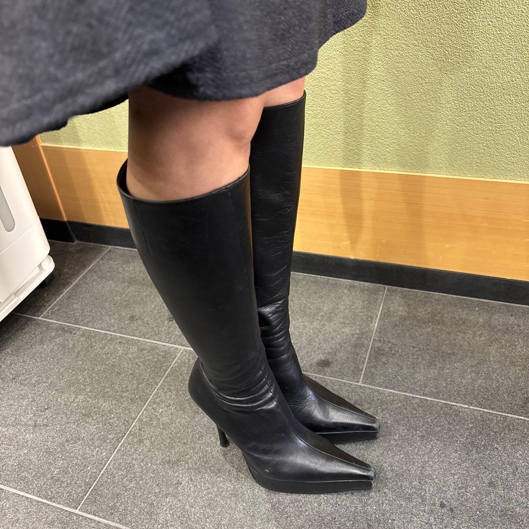 コメックス　ブラックロングブーツ 13cmハイヒール