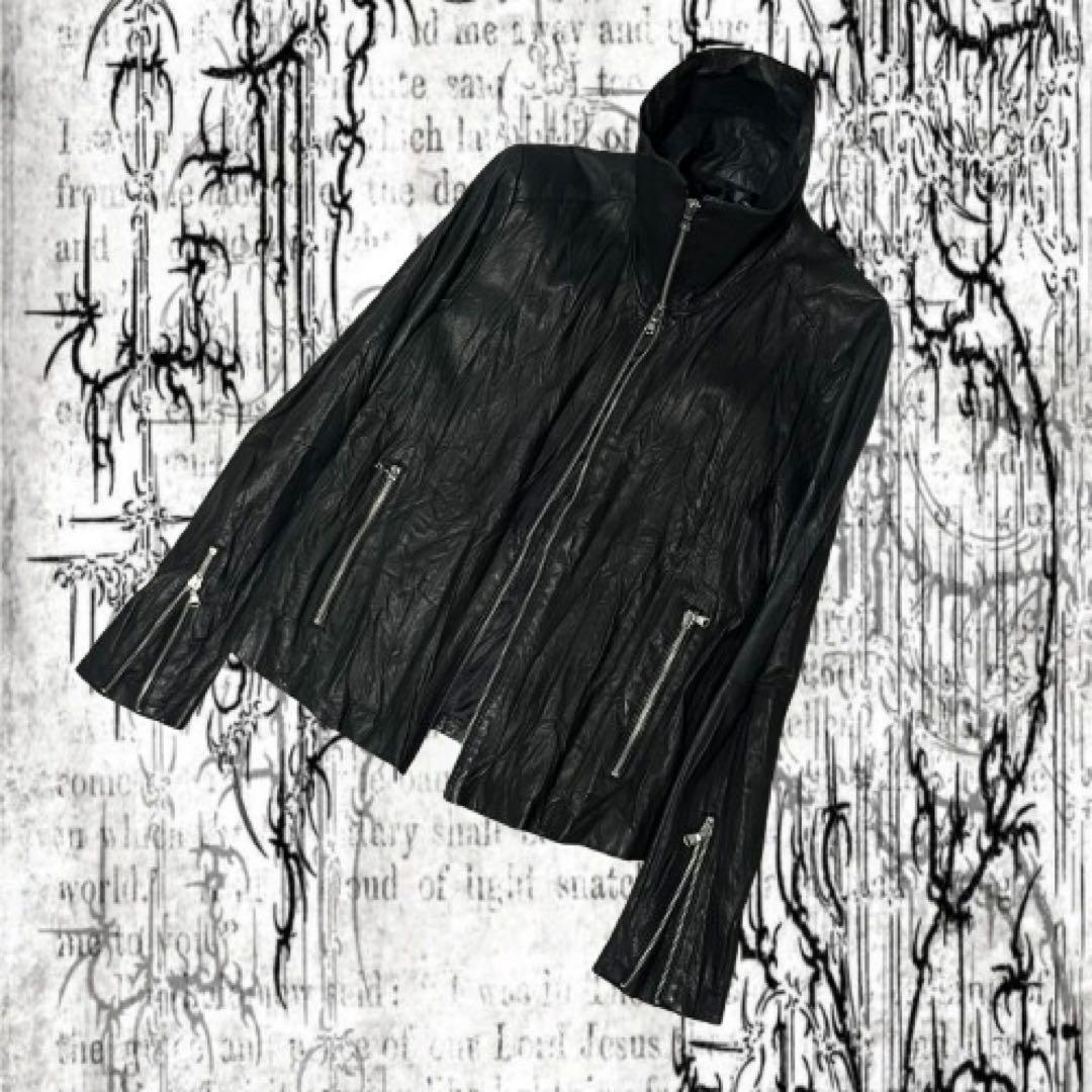Y2K grunge real leather シワ加工　お兄系 平成初期 L