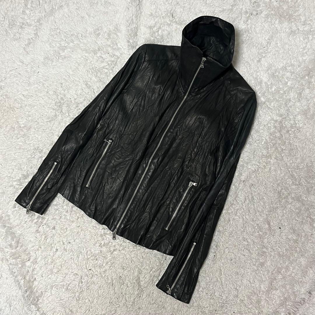 Y2K grunge real leather シワ加工　お兄系 平成初期 L