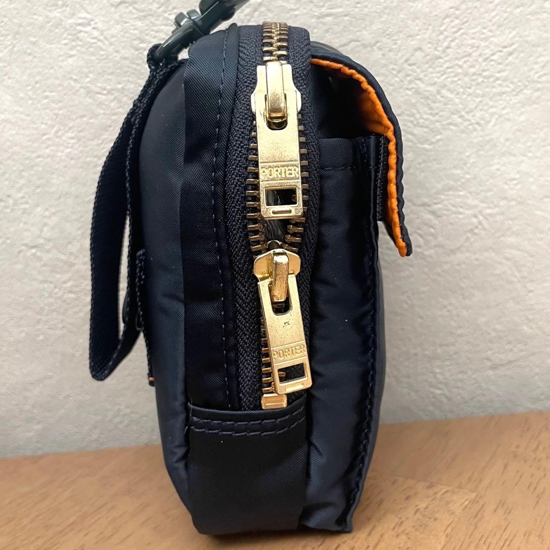 未使用級✨ PORTER アイアンブルー ゴールドファスナー ポーチ