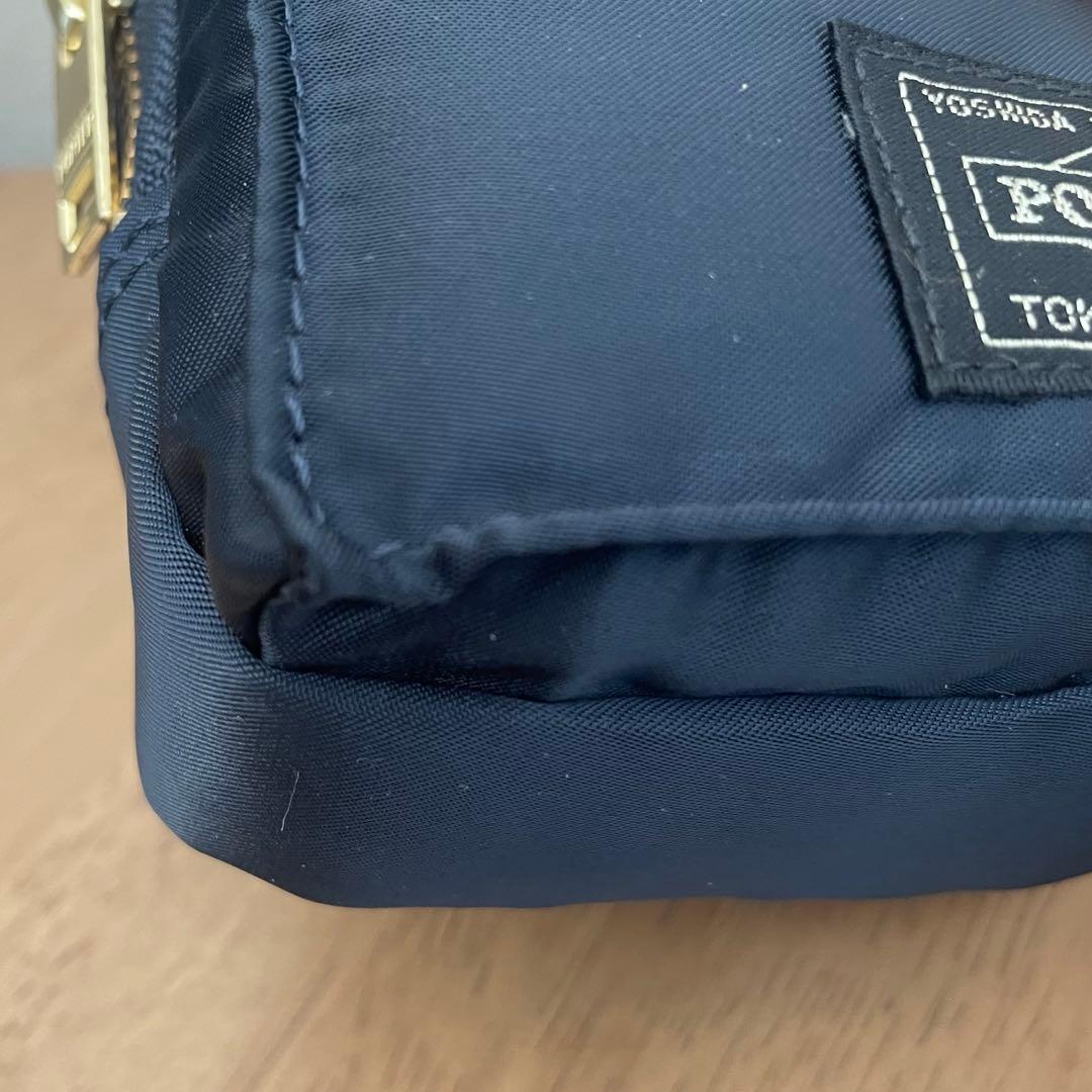 未使用級✨ PORTER アイアンブルー ゴールドファスナー ポーチ