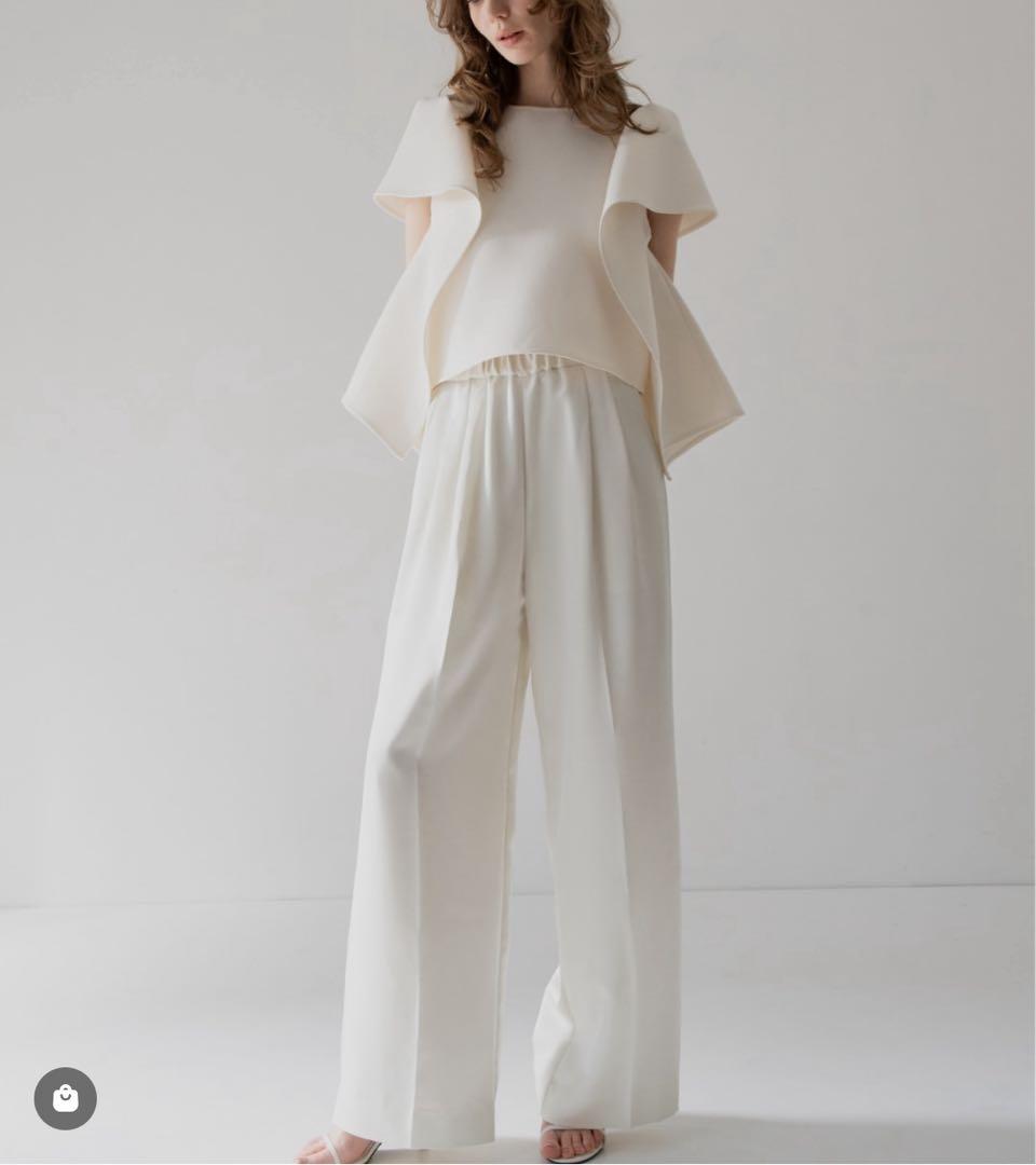 meison de dolce lily tops フレアスリーブトップス　白