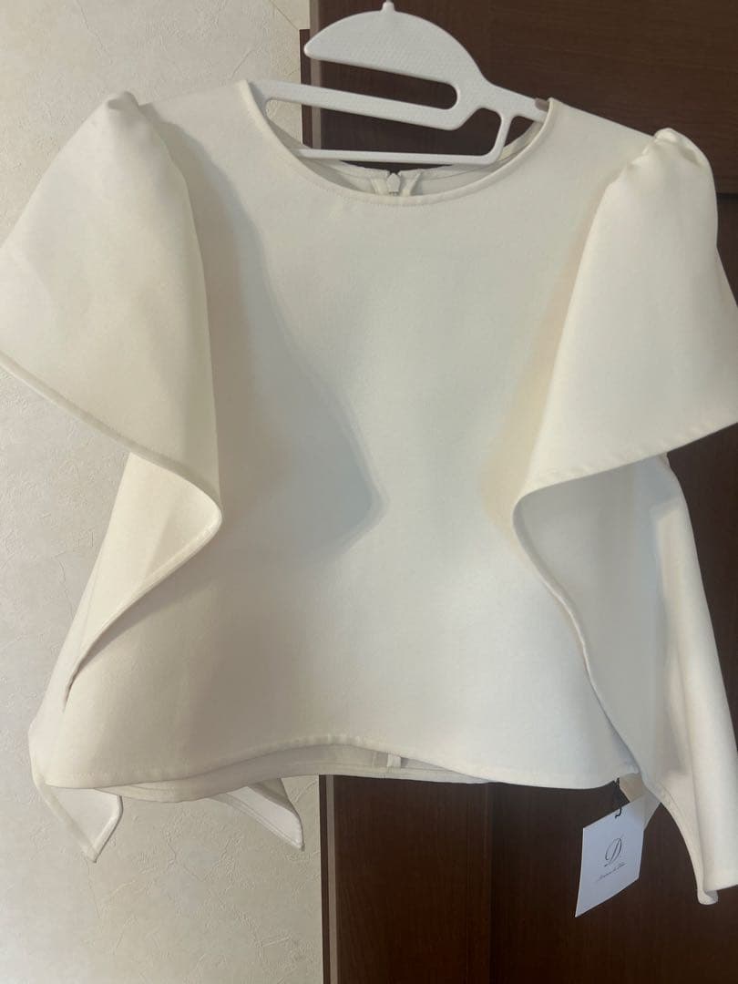 meison de dolce lily tops フレアスリーブトップス　白