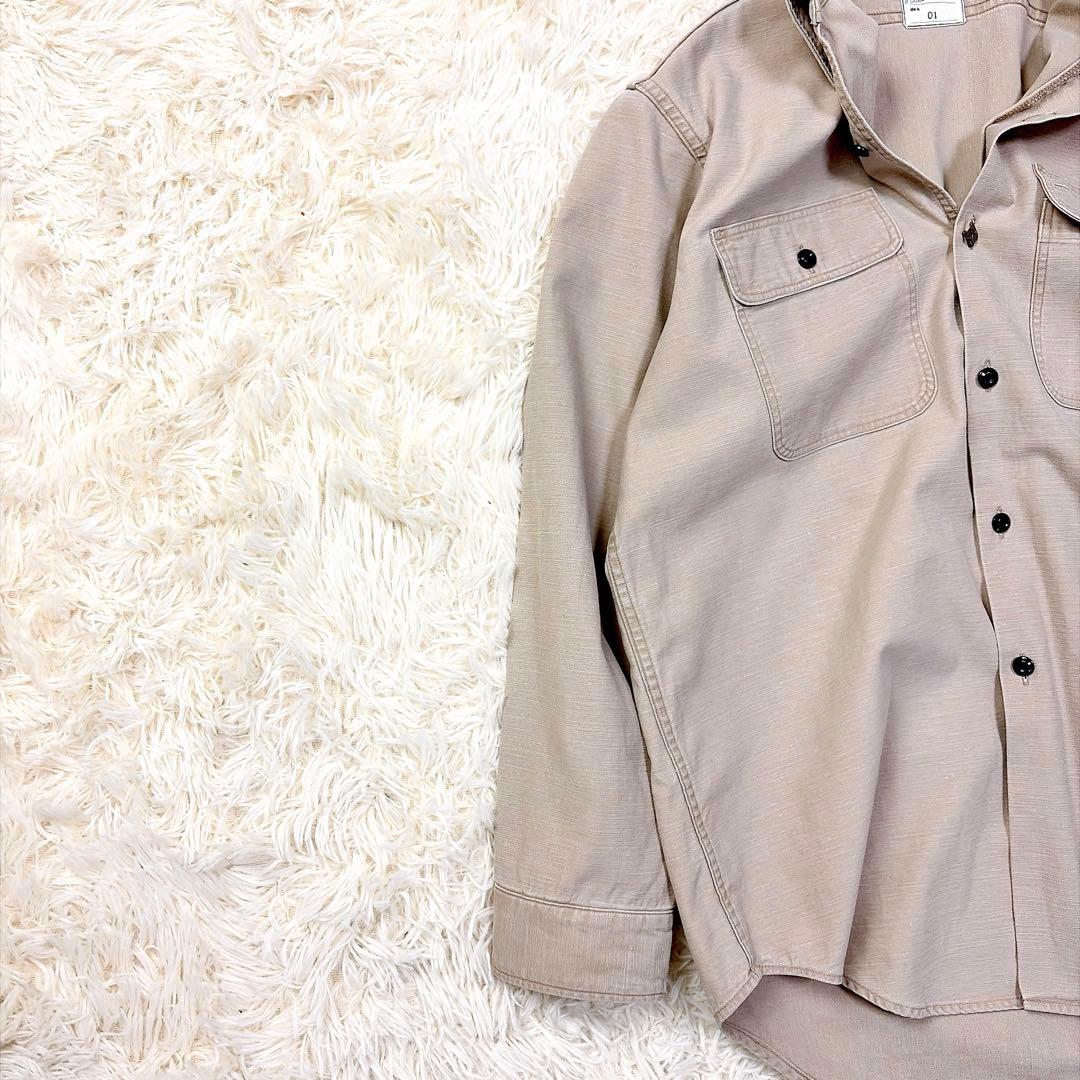 マディソンブルー　コットン　ハンプトンシャツ　ロゴ刺繍　ロゴボタン