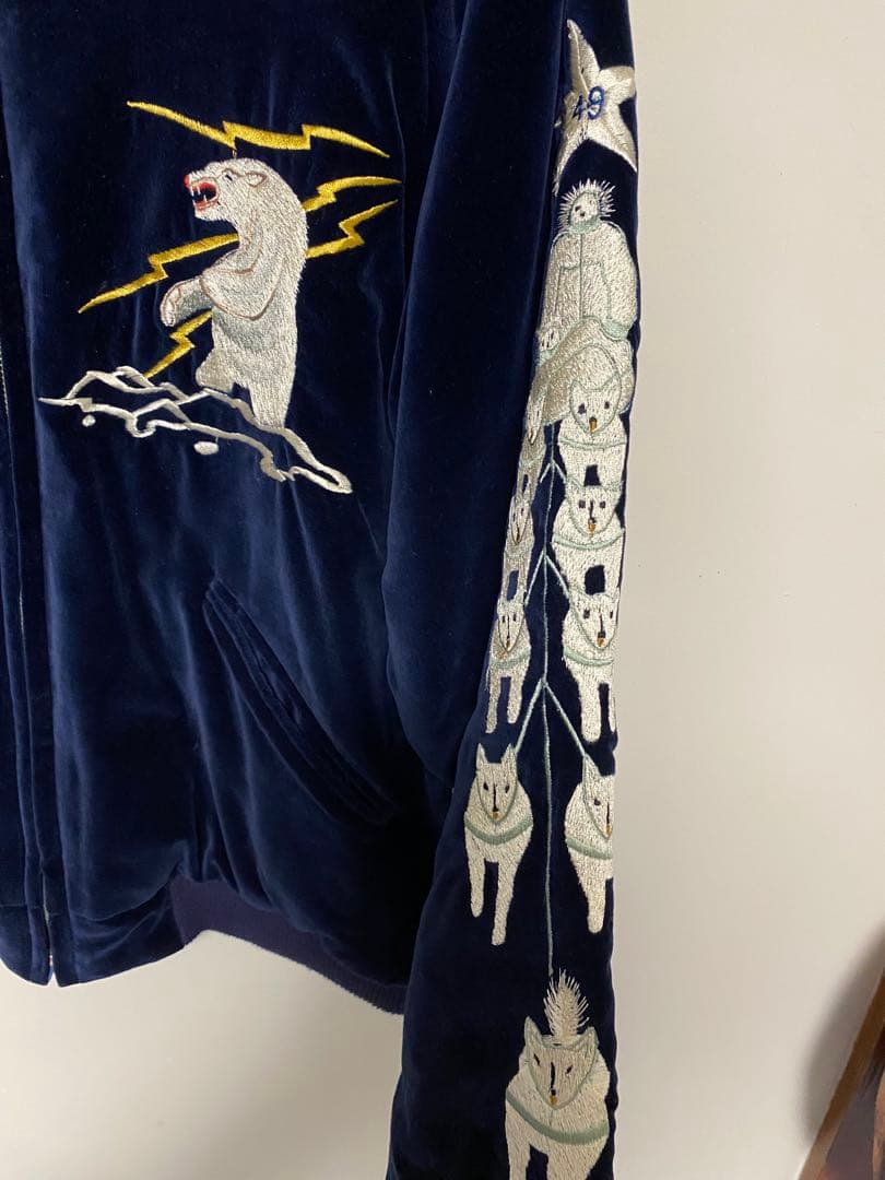 稀少 東洋 スカジャン 別珍 アラスカ Mサイズ 美品 ヴィンテージ シロクマ