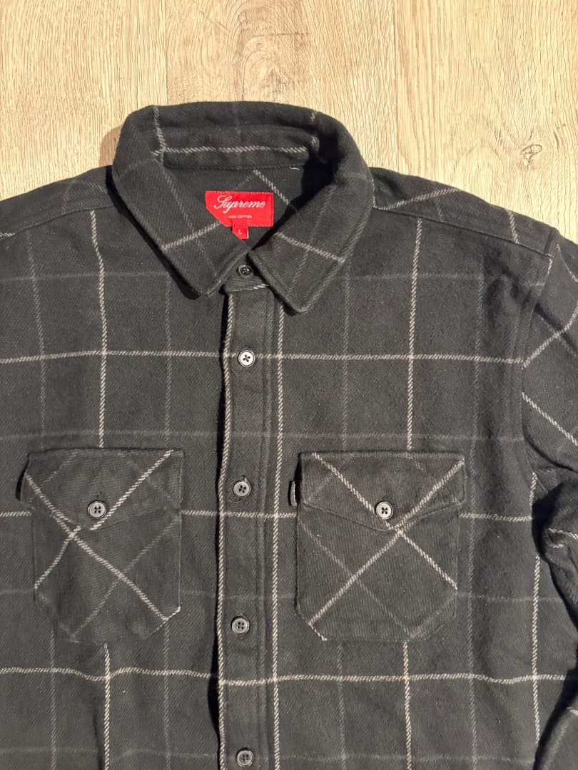 Supreme チェック柄フランネルシャツ L 美品 厚手