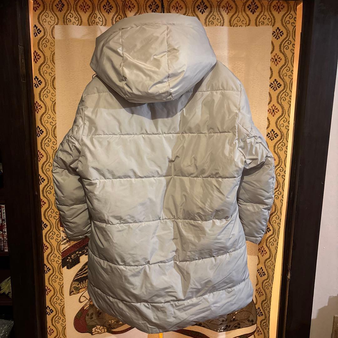 【美品】 MONTBELL モンベル フードダウン セミロング丈 グレージュ