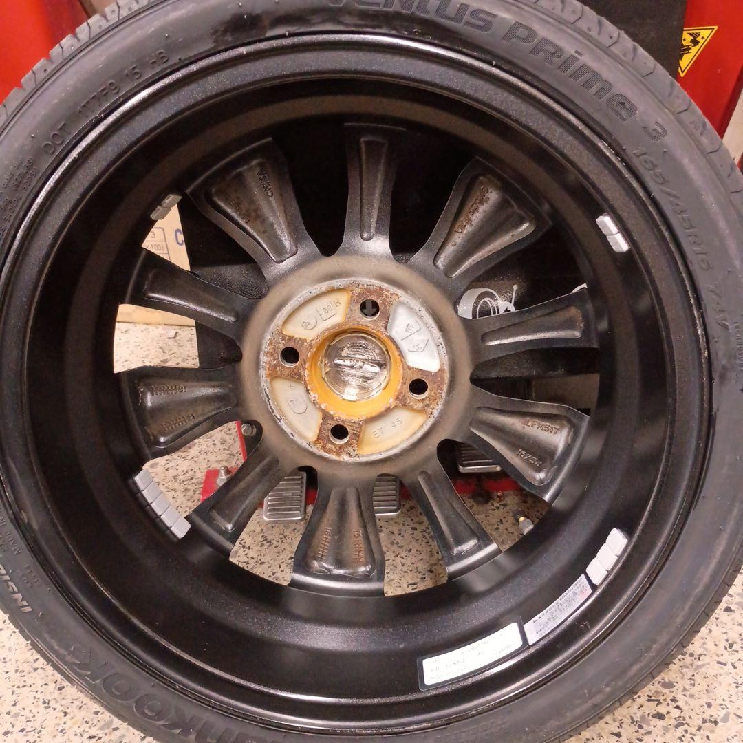 【新品】165/45R16 ハンコック夏タイヤ付 16インチアルミ 軽自動車用