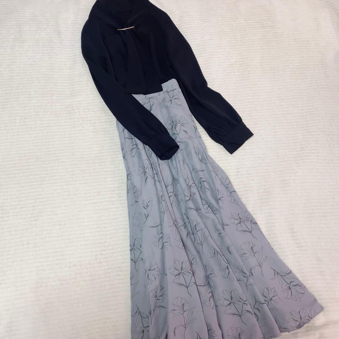 Morin様レディースまとめ売り　大人フェミニン　グレー　花柄　シンプル　ニット