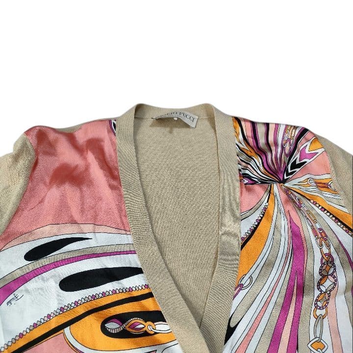【美品】EMILIO PUCCI/エミリオプッチ　カーディガン　シルク　S