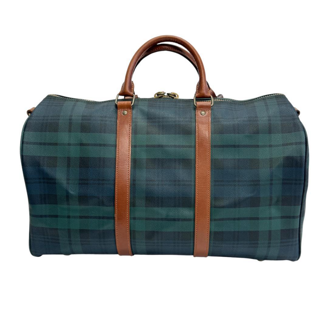 美品 ポロ ラルフローレン ボストンバッグ 2WAY グリーン チェック柄