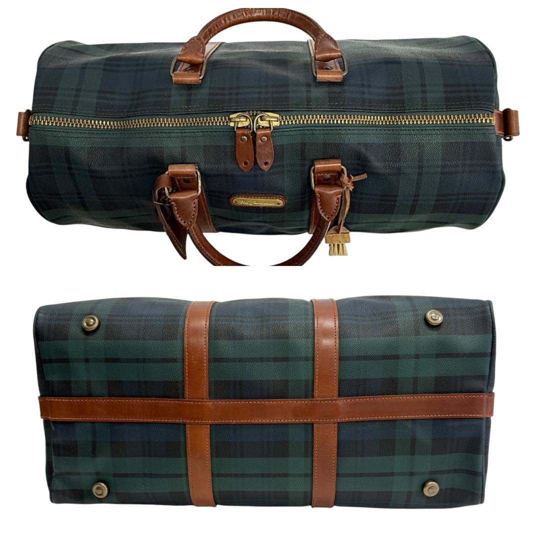 美品 ポロ ラルフローレン ボストンバッグ 2WAY グリーン チェック柄