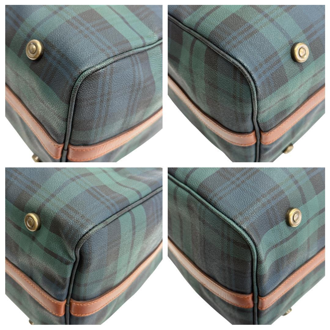 美品 ポロ ラルフローレン ボストンバッグ 2WAY グリーン チェック柄