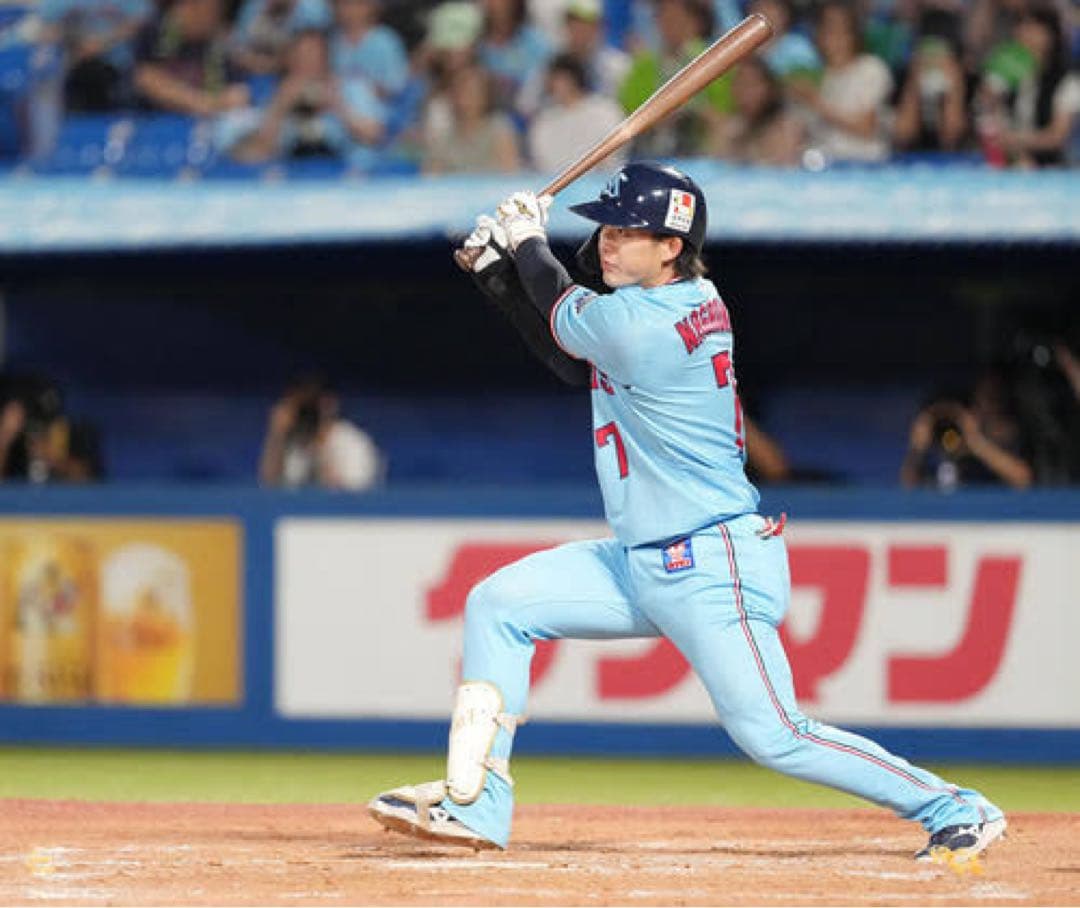 東京ヤクルトスワローズ　長岡秀樹 #7　バット NPBマーク 支給品　実使用