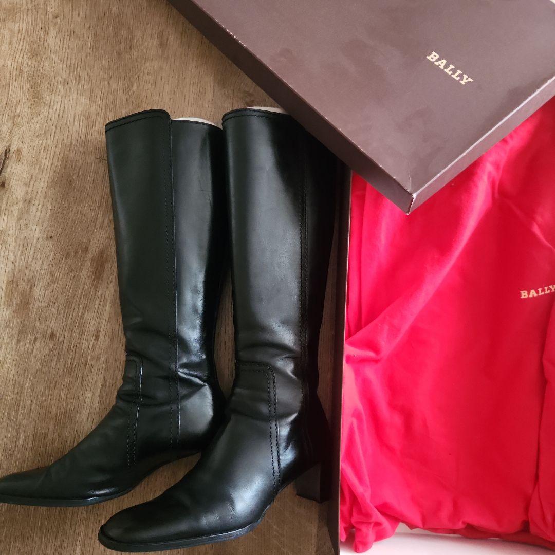 BALLY　バリー　黒　ロングブーツ　39　イタリア製　箱　保存袋　ファスナー開