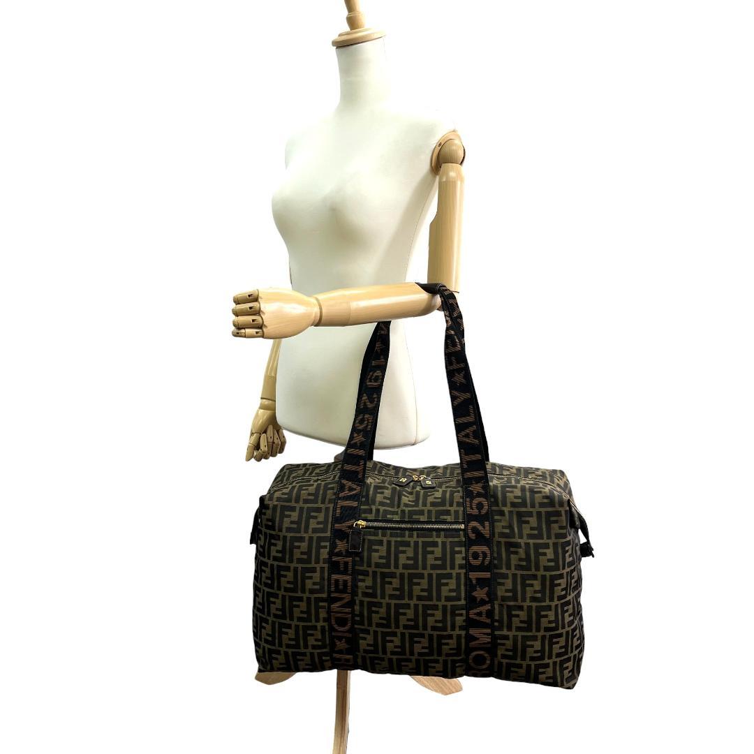 美品 FENDI フェンディ ボストンバッグ ズッカ 総柄 ロゴ 大容量 旅行