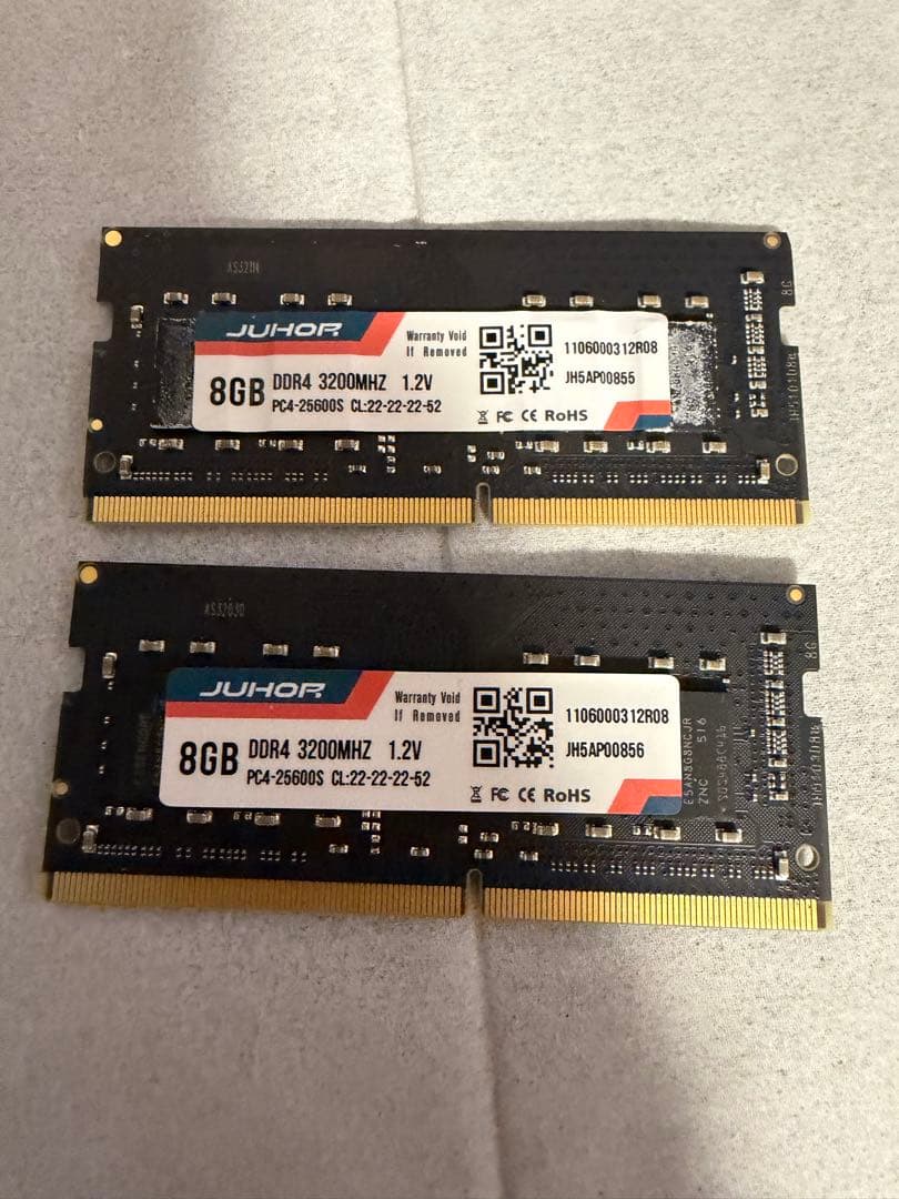 JUHOR DDR4 8GB 3200MHz メモリ2枚