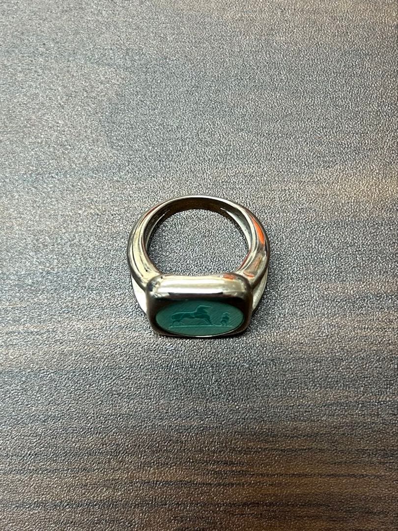 藤浦　エルメス 90年代 コロゾ ホース リング シルバー　53号