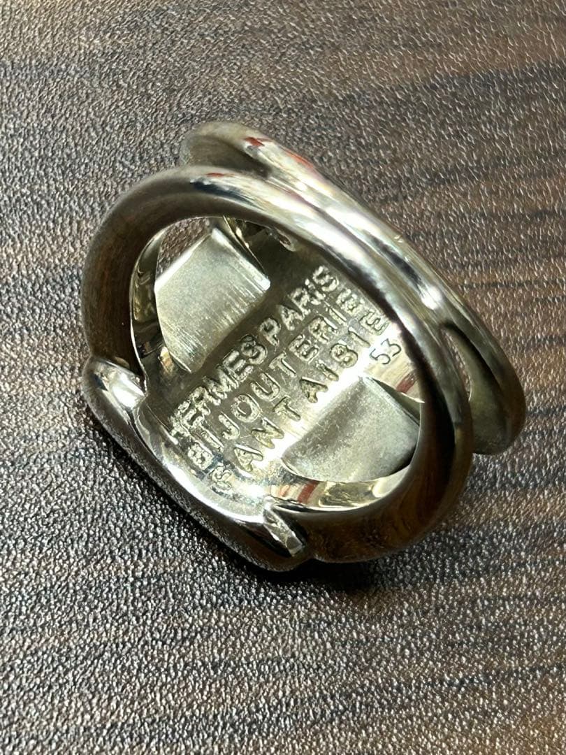 藤浦　エルメス 90年代 コロゾ ホース リング シルバー　53号