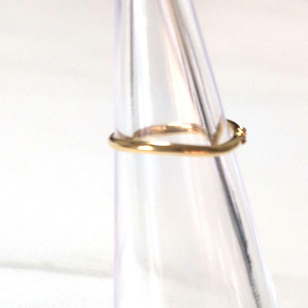 使用わずか　美品　一粒ダイヤモンド入り18金ゴールド ピンキーリング　3号