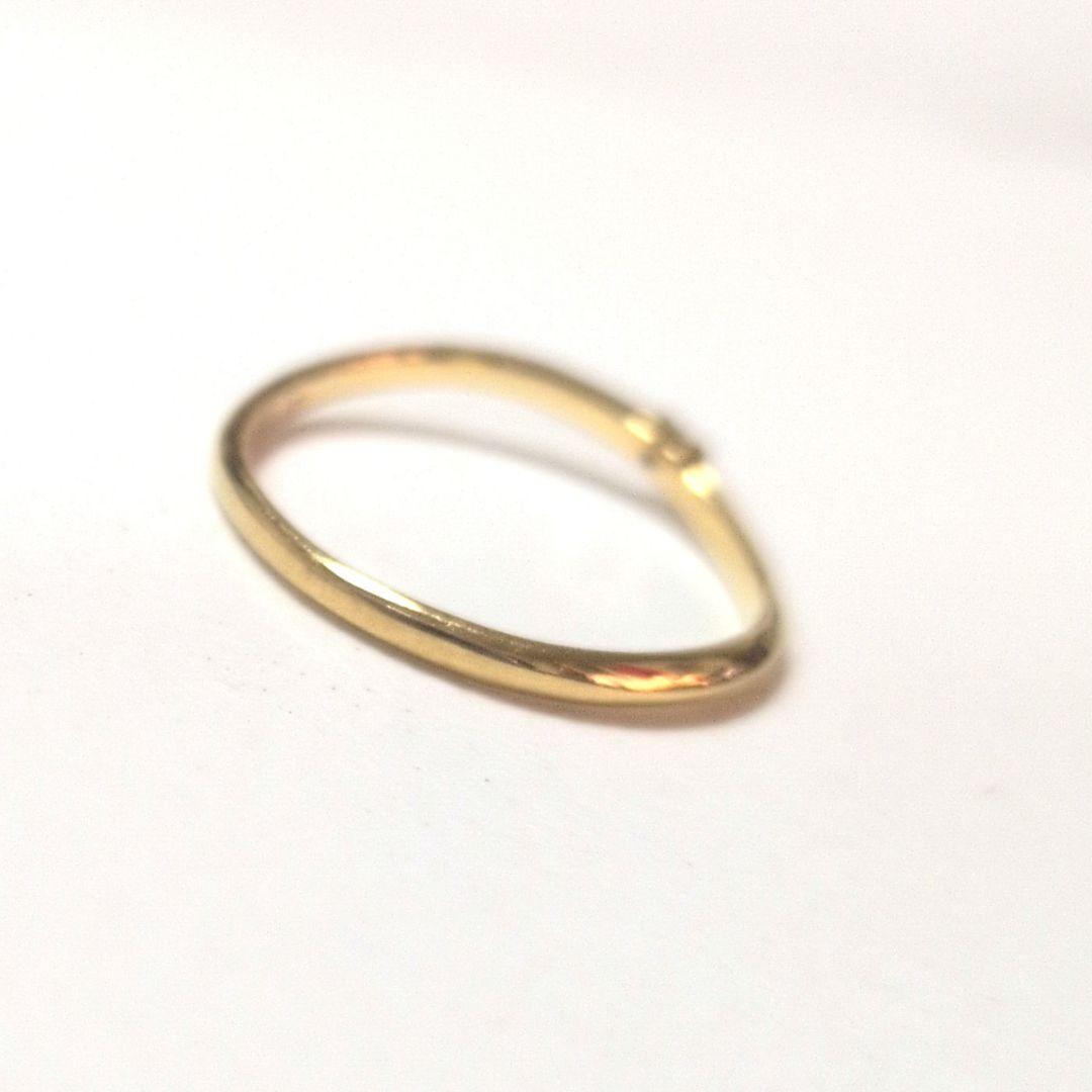 使用わずか　美品　一粒ダイヤモンド入り18金ゴールド ピンキーリング　3号