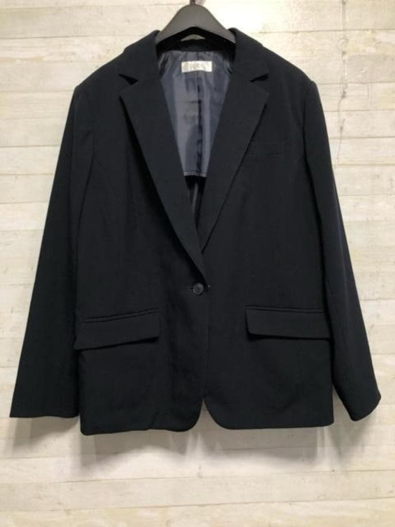 新品☆3L紺系9分丈テーパードパンツスーツ♪ストレッチお仕事フォーマル〇A769