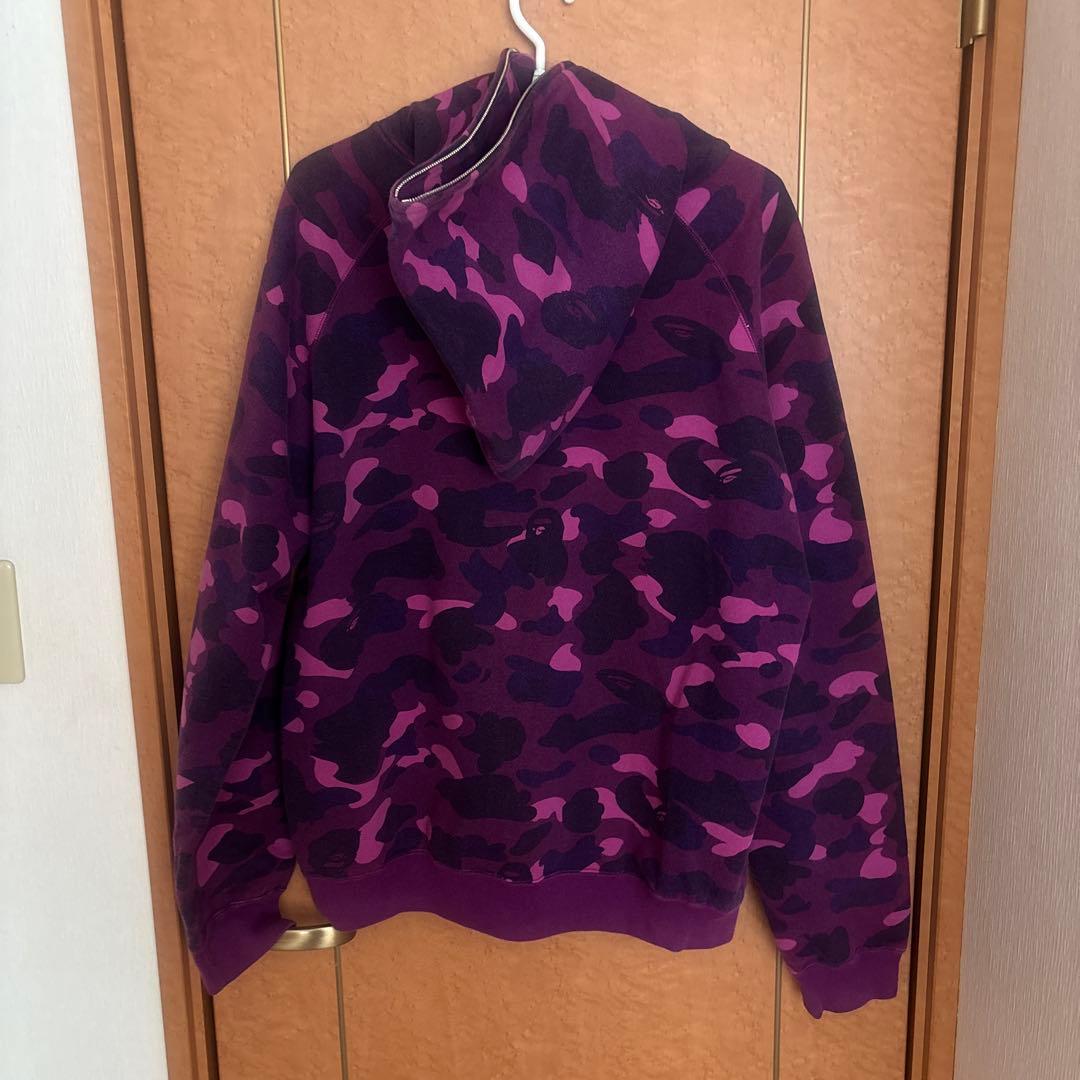 APE BAPEロゴ パーカー パープル/Ｌ