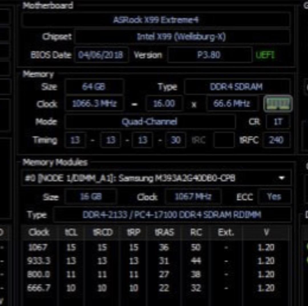 Samsung ECC DDR4 16GB×4 64GB サーバー用