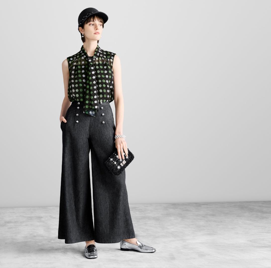 25SS 新品 Rene ルネ デニムパンツ ブラック 36 ワイド