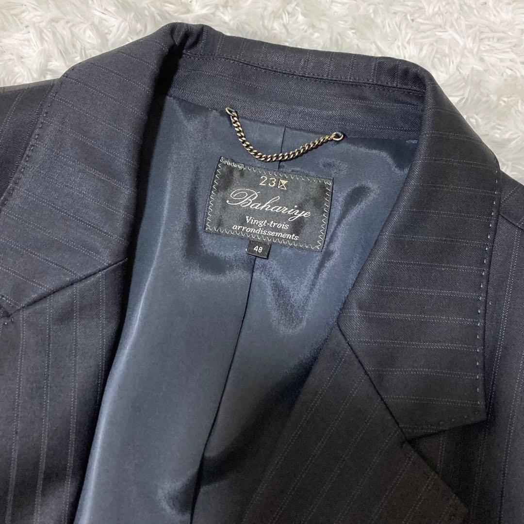 極美品♡ 23区 Bahariye パンツスーツ セットアップ ストライプ 紺