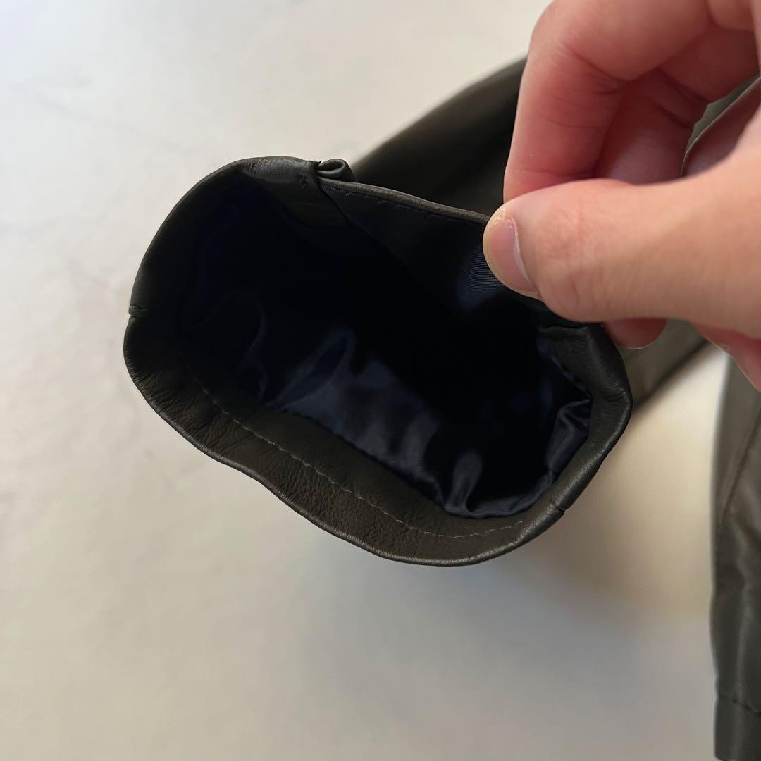 未使用タグ付 ジョゼフ レザージャケット ラムレザー ブラウン カーキ 46 M