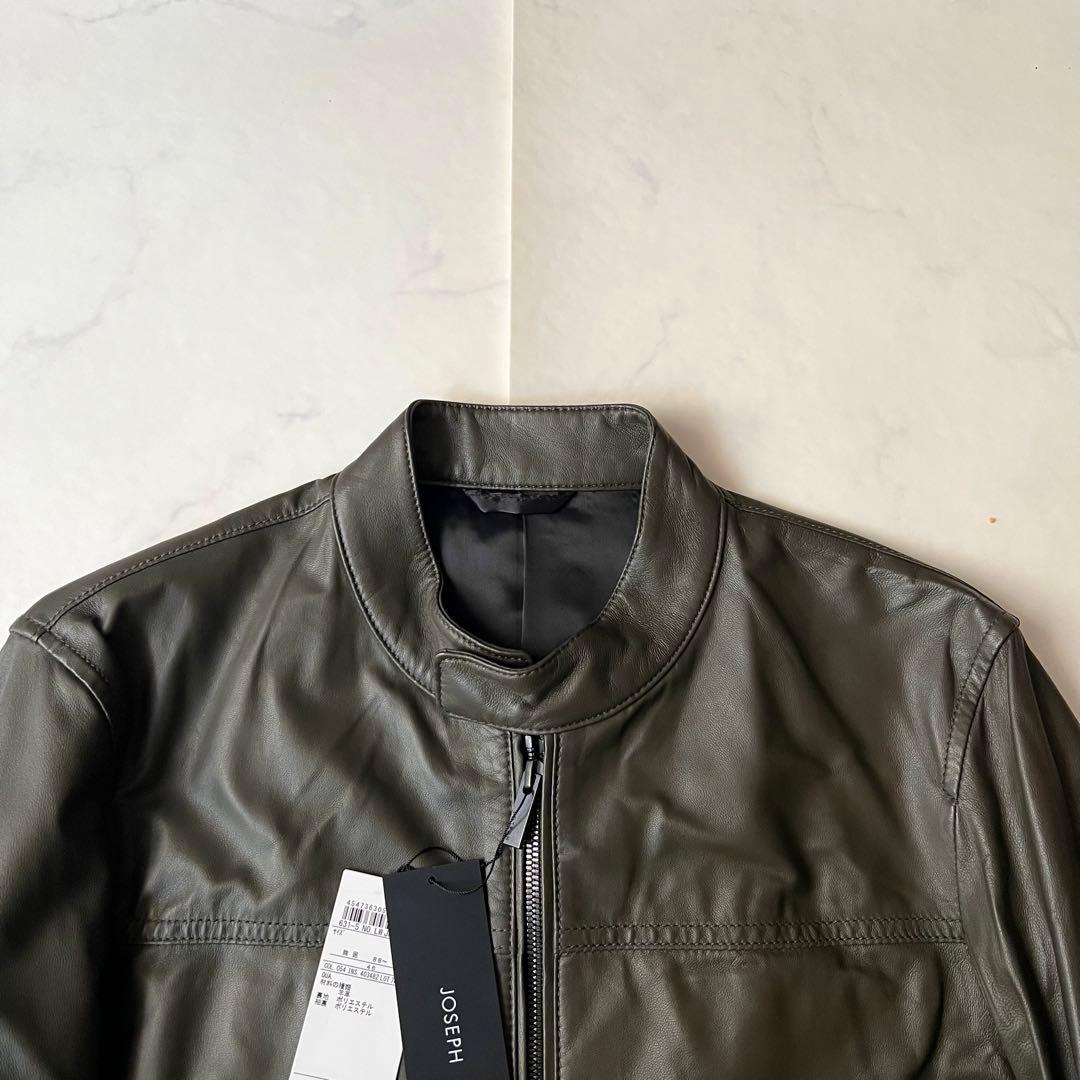 未使用タグ付 ジョゼフ レザージャケット ラムレザー ブラウン カーキ 46 M