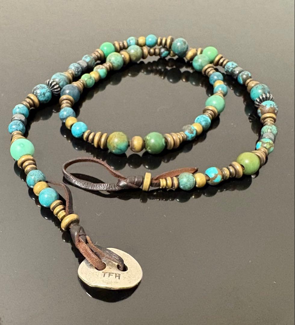 THE FLAT HEAD フラットヘッド ターコイズビーズ3連ブレスレット