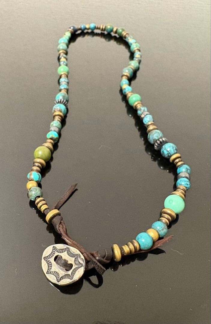 THE FLAT HEAD フラットヘッド ターコイズビーズ3連ブレスレット