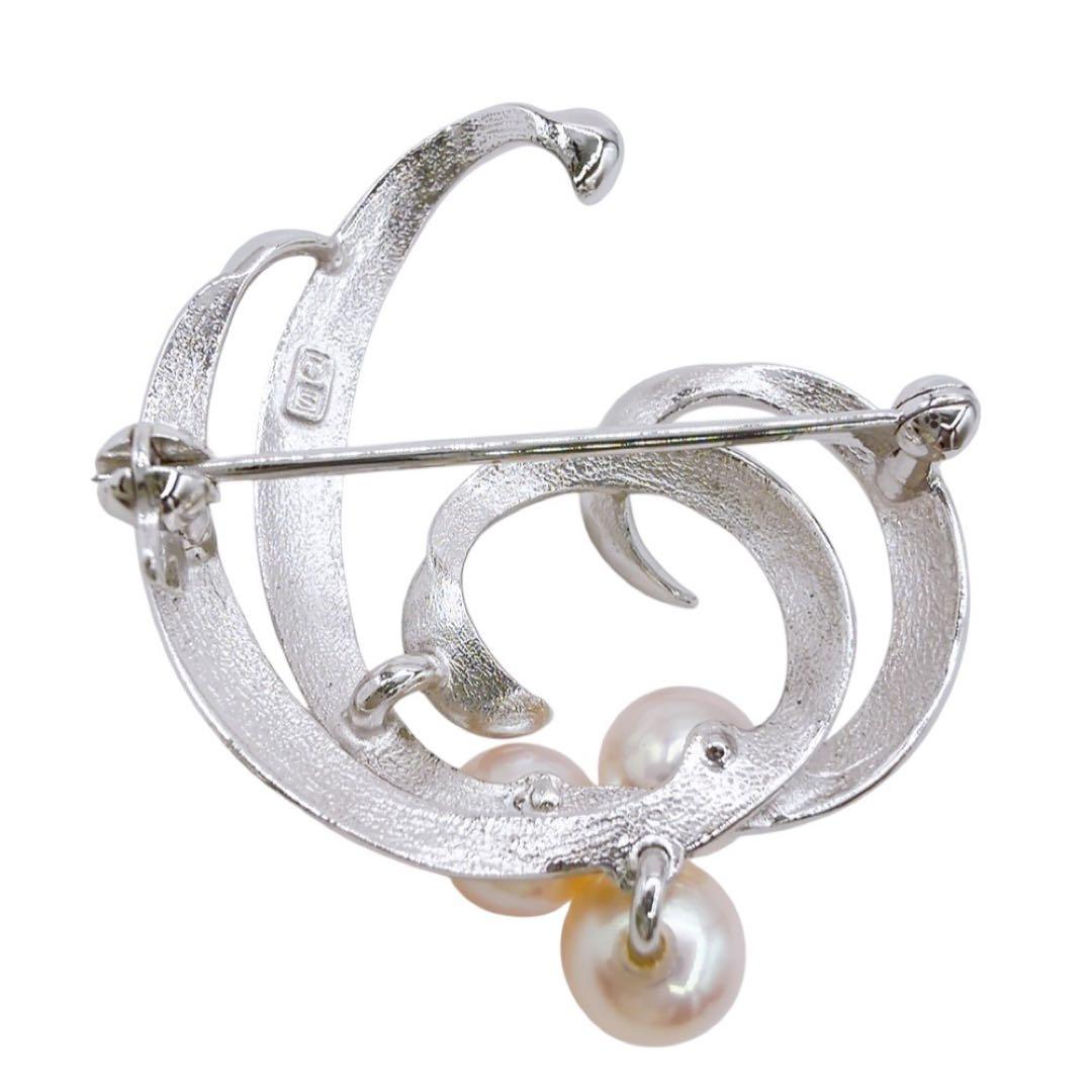【美品/高品質】タサキ ブローチ ピンバッジ パール 真珠 シルバー セレモニー