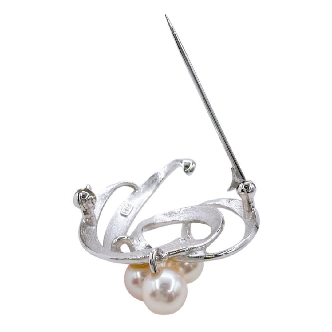【美品/高品質】タサキ ブローチ ピンバッジ パール 真珠 シルバー セレモニー
